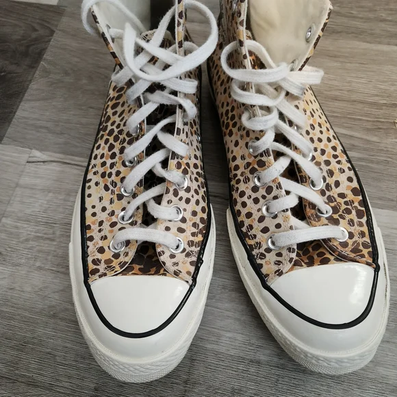 Converse Chuck Taylor All Star Leopard High Top Sneakers Women 10.5 Men 8.5 - Picture 5 of 12